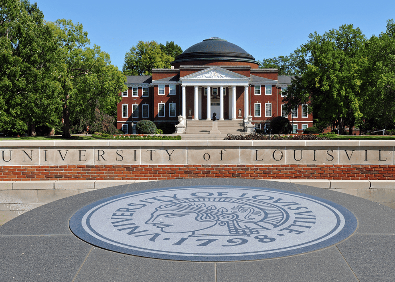 Grawemeyer Hall, an historic landmark at the University of Louisville's main Belknap Campus.