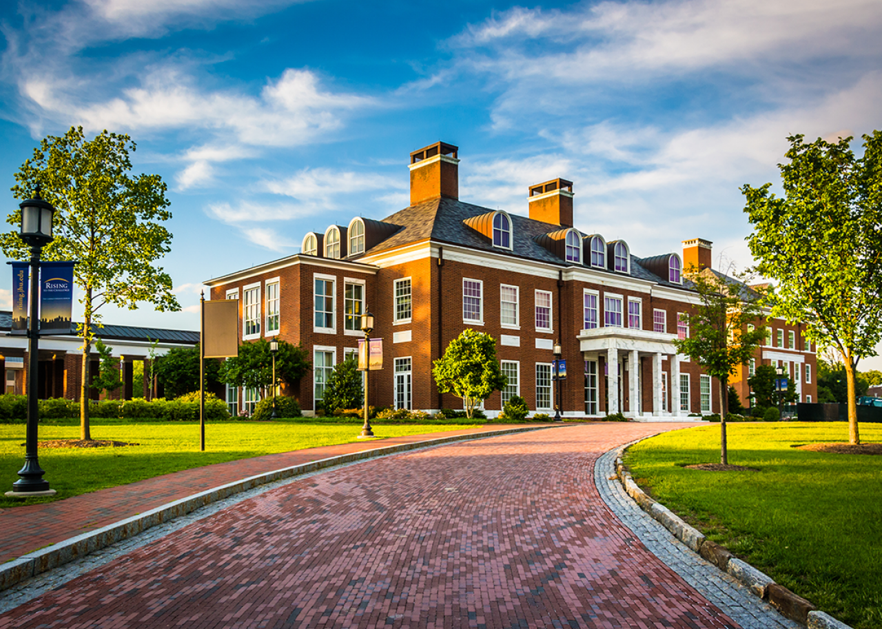 #10. Johns Hopkins University Brick path and buildings on the campus of Johns Hopkins.