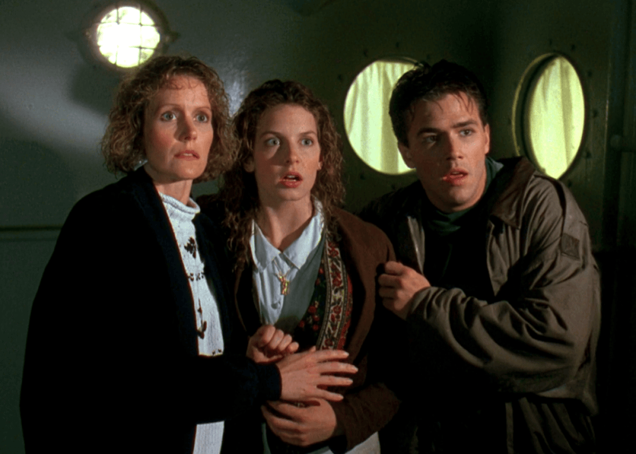 Actors in a scene from ‘Friday the 13th Part VIII: Jason Takes Manhattan’.