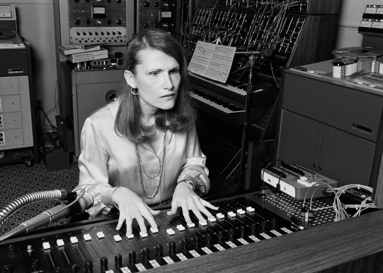 Wendy Carlos: Soundscape composer Wendy Carlos at work in her recording studio.