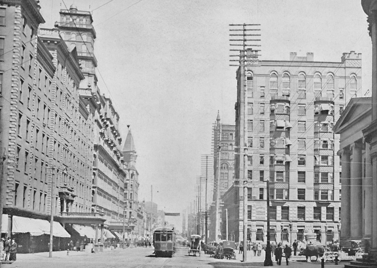 Busy Main Street in Rochester, New York
