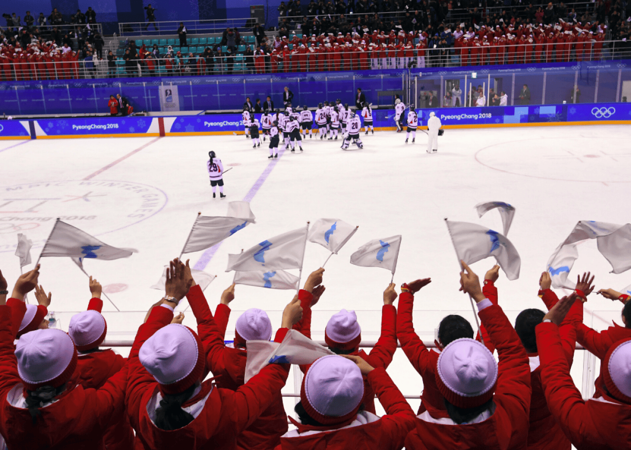 Hockey briefly unites North and South Korea