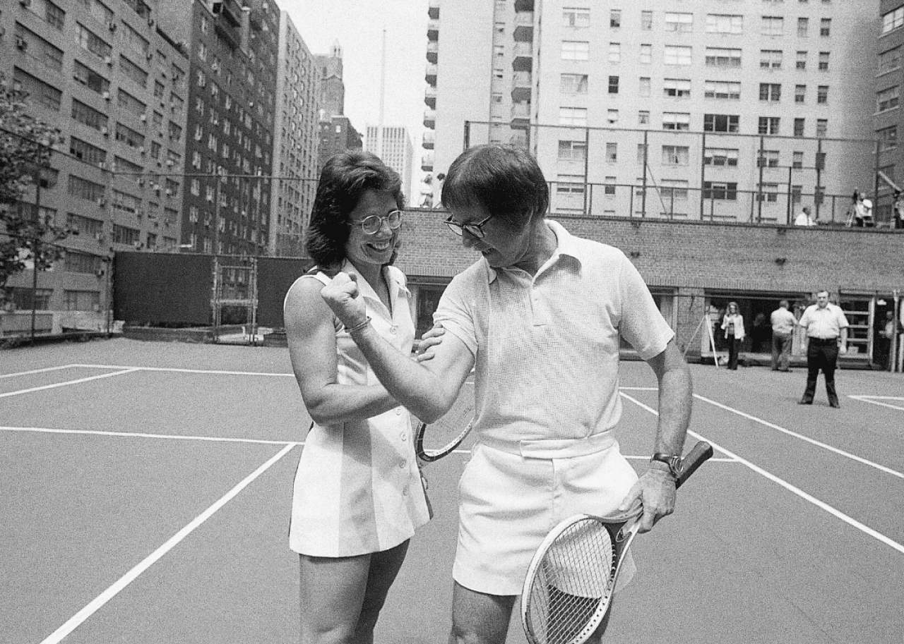 Billie Jean King takes on Bobby Riggs in tennis' ‘Battle of the Sexes’