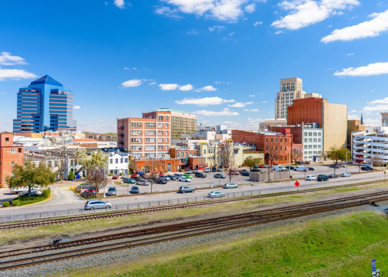 Durham downtown cityscape.