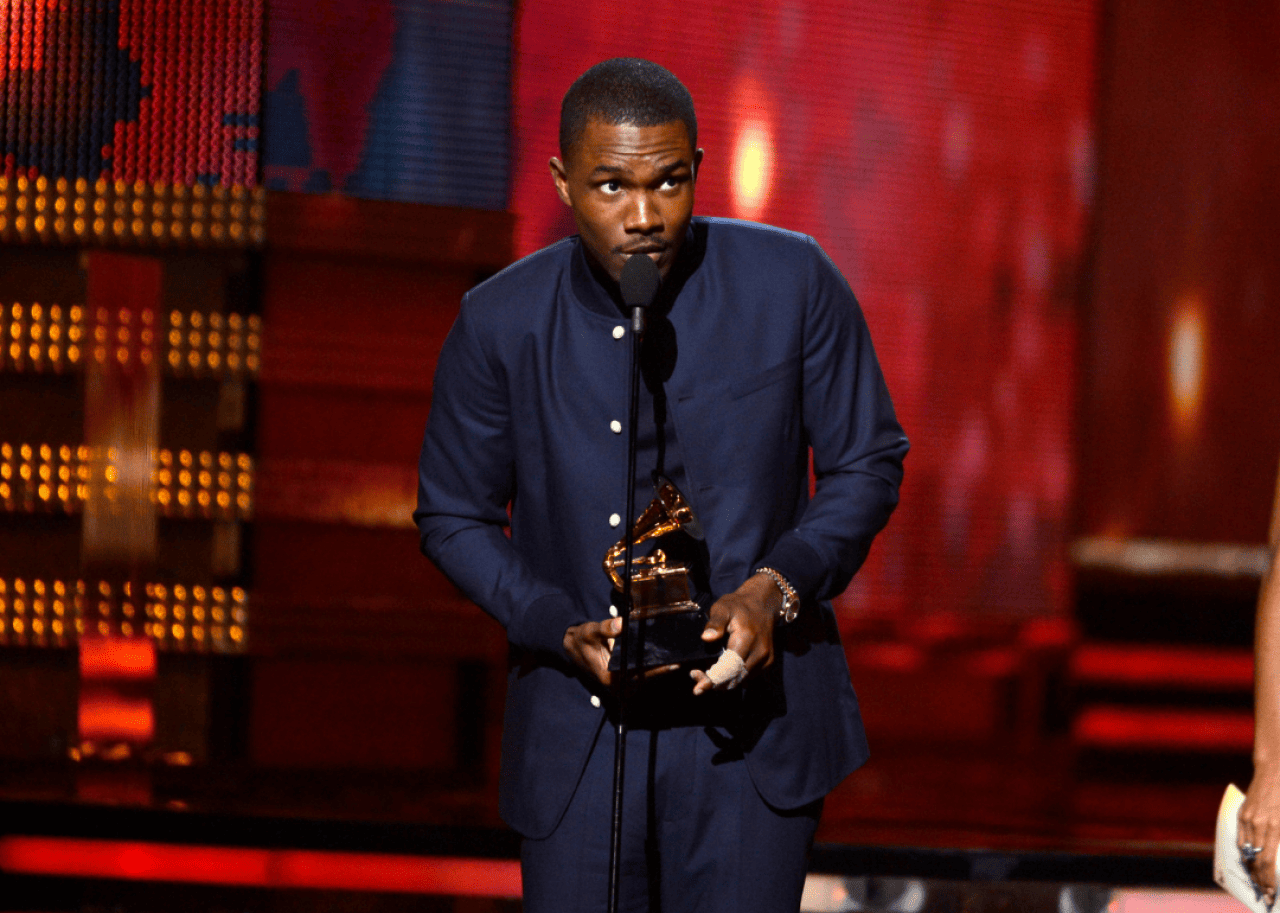 Frank Ocean: Grammy award winner Frank Ocean accepts Grammy award.