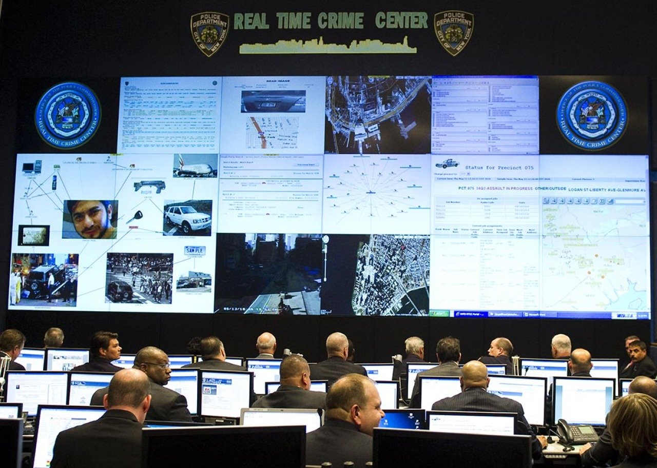 Real Time Crime Center at police headquarters in New York, New York