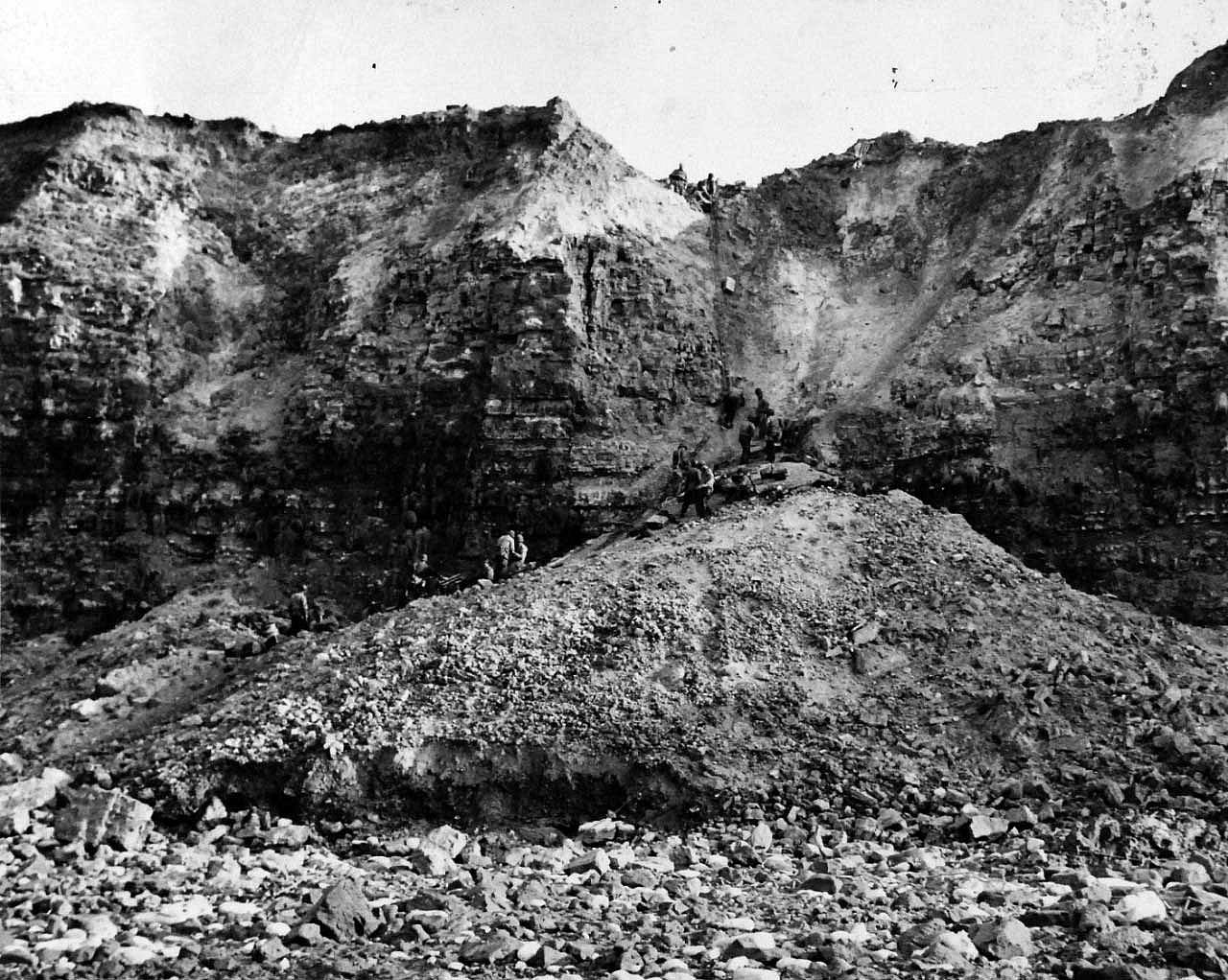 U.S. Army Rangers at work on French invasion beach, Pointe du HocJune 1944