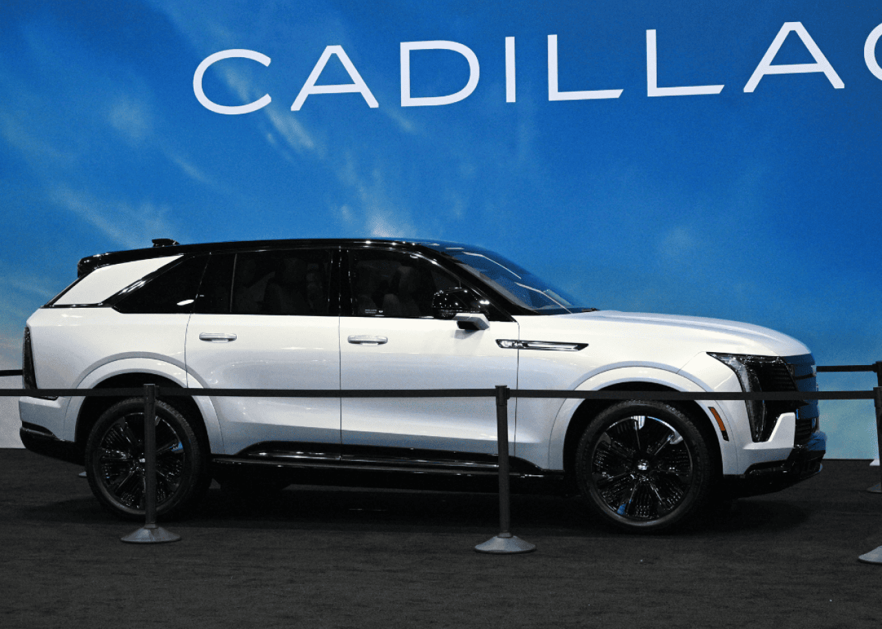 the Cadillac Escalade IQ 1000E4 full-size electric luxury SUV during the AutoMobility LA 2024 auto show at the Los Angeles Convention Center on November 21, 2024. 