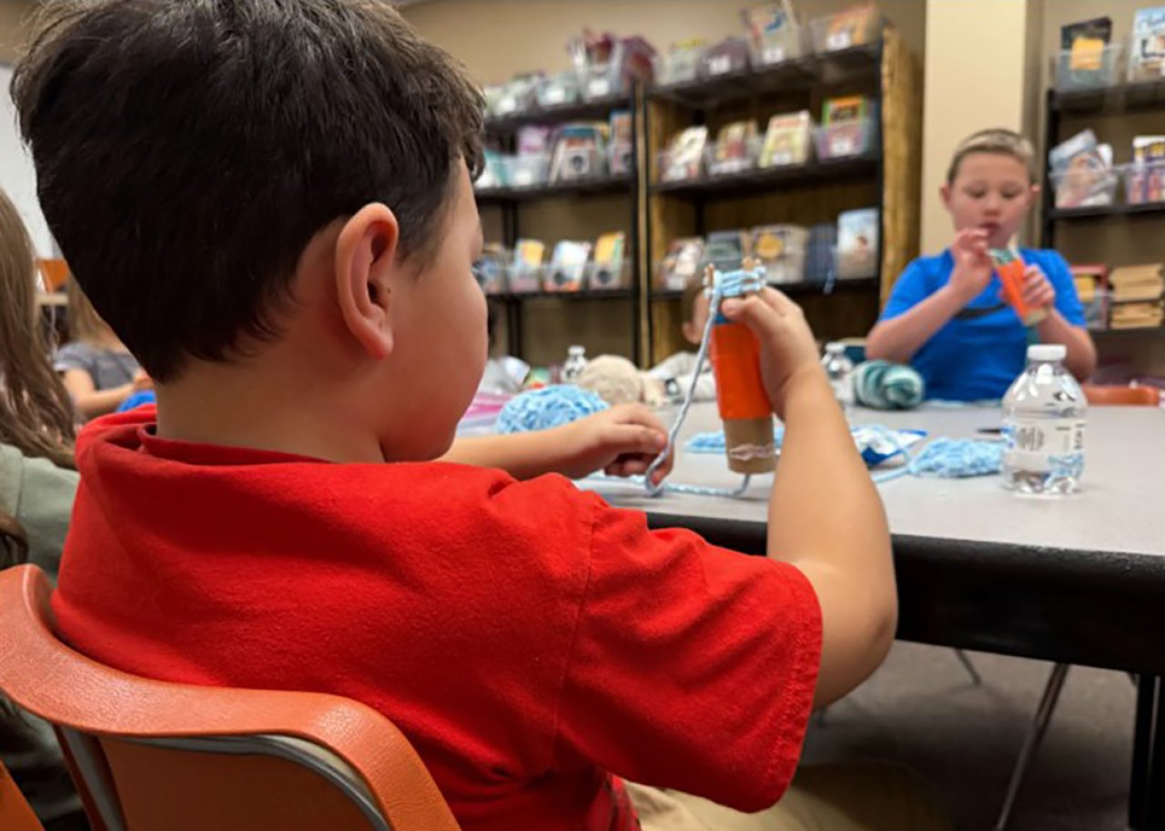 Knitting, cheerleading, fishing: This is what a cellphone ban looks like in one school district Students crafting during knitting club in Spokane, Washington.