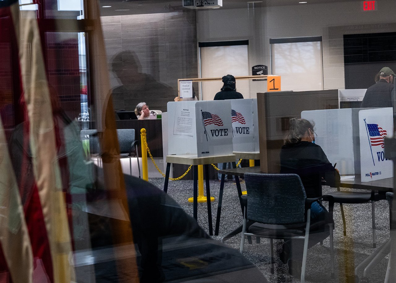 How people with disabilities navigate voting hurdles People vote at an election polling site on November 05, 2024, in Elkhorn, Wisconsin.