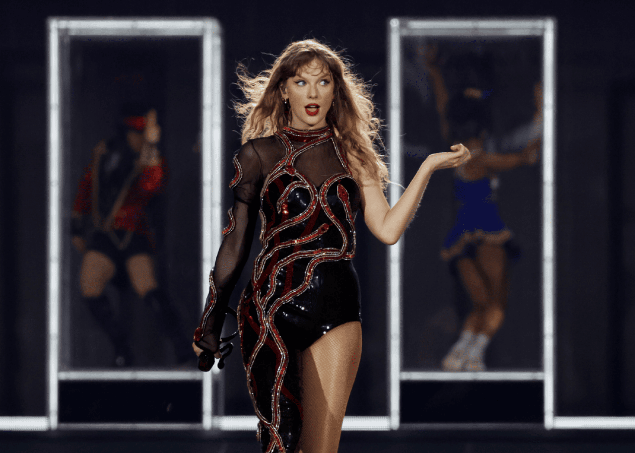 Taylor Swift performing during The Eras Tour, 2024