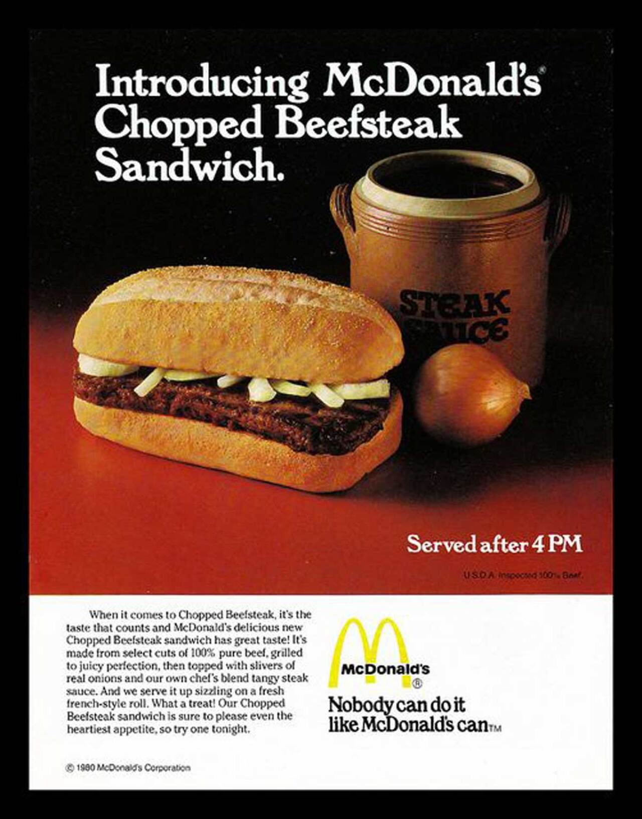 Vintage ad for the McDonald's Chopped Beefsteak Sandwich