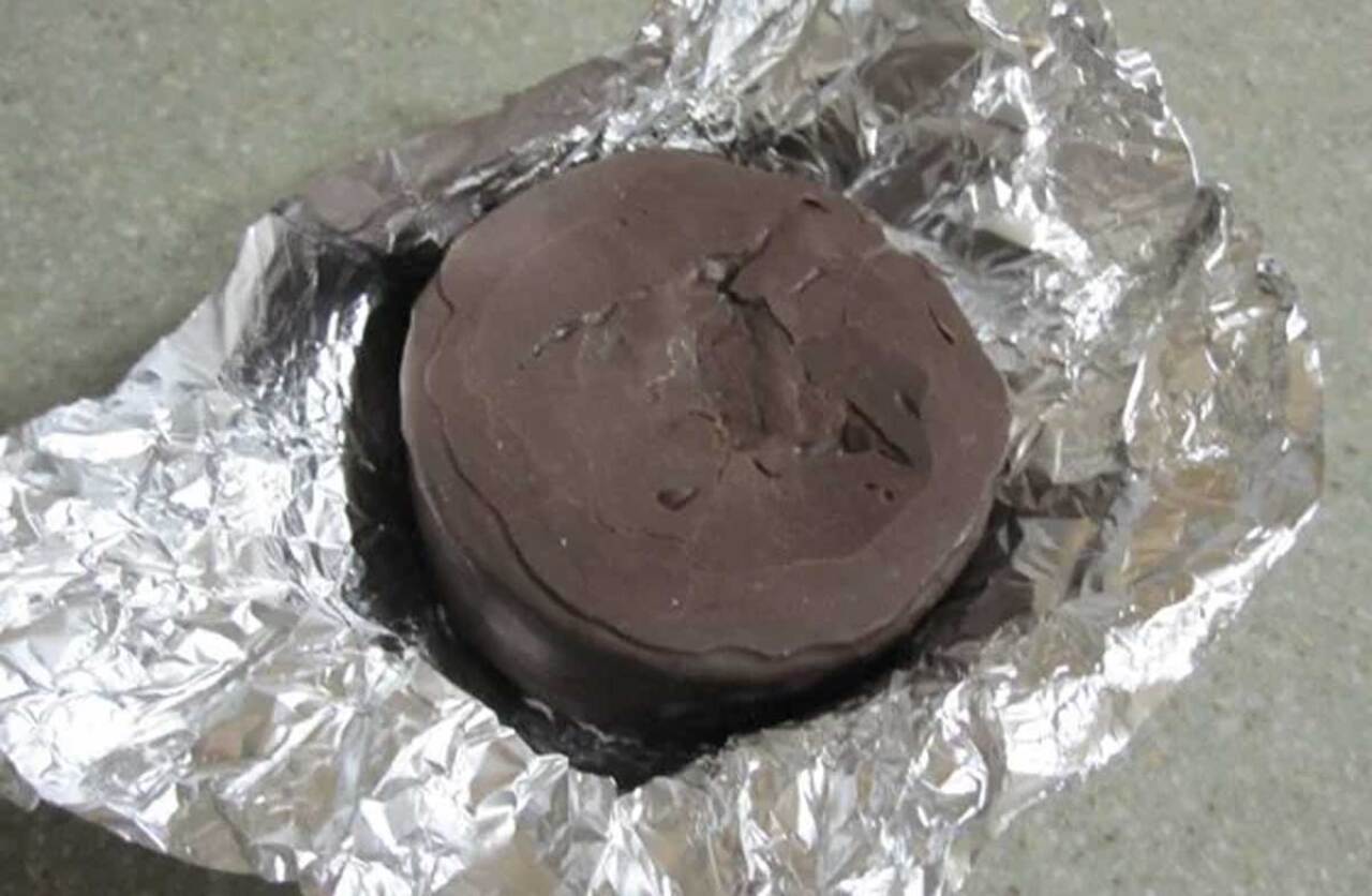 Original Hostess Ding Dong in the foil wrapper