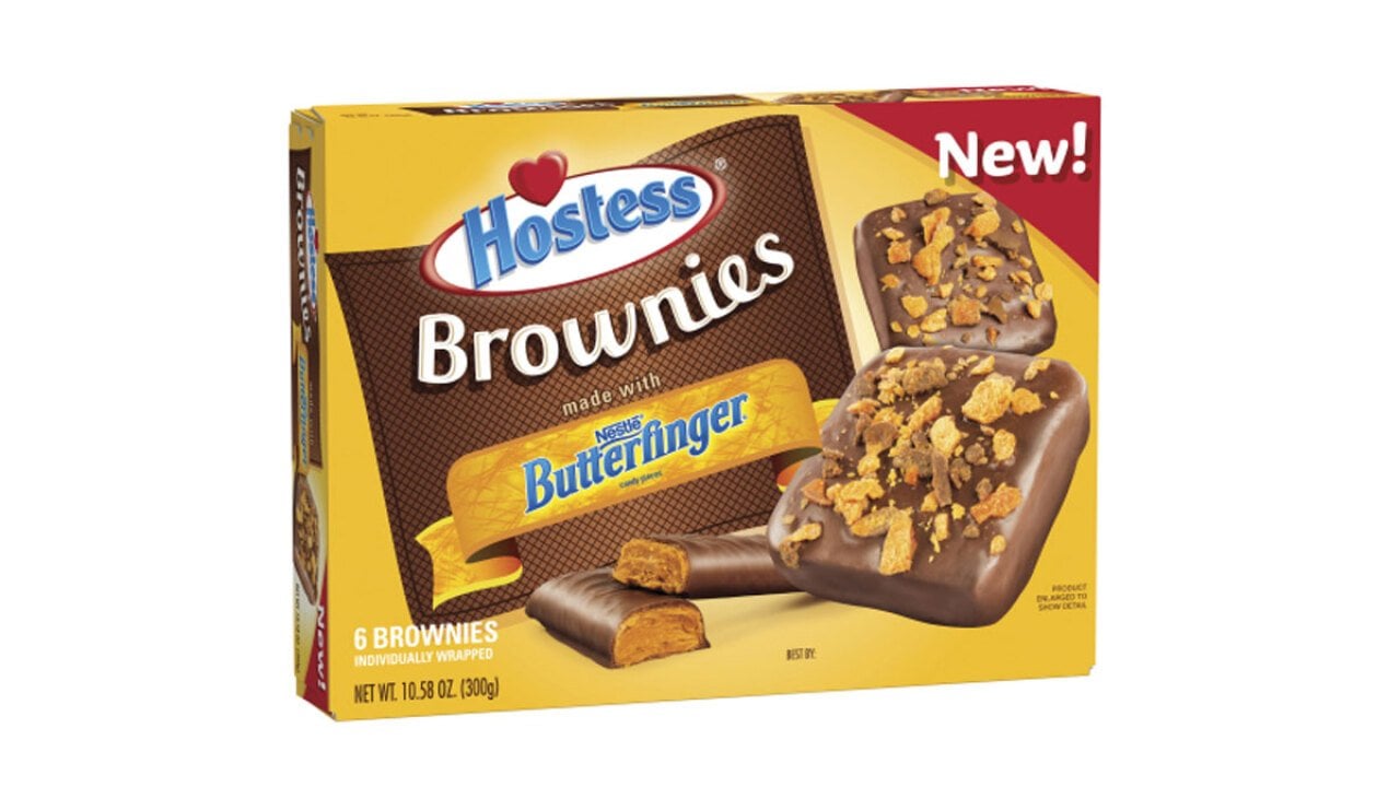Original packaging for Hostess Brownies made with Butterfinger