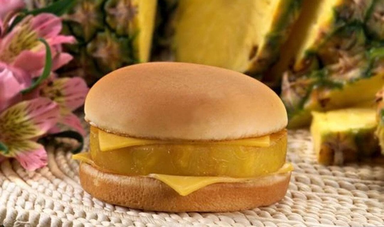 Photo of a recreation of a McDonald's Hula Burger