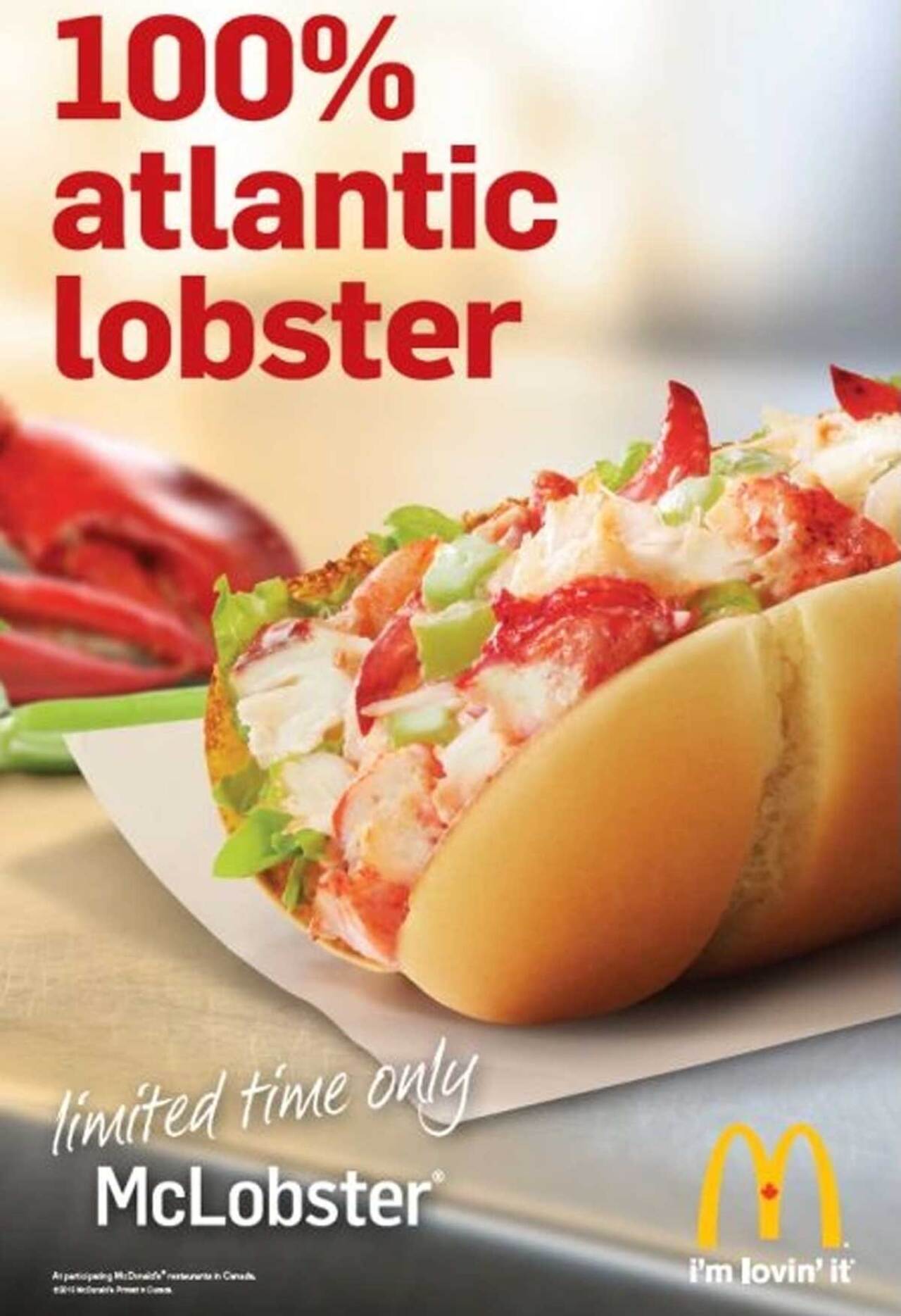 Advertisement for the McDonald's McLobster sandwich