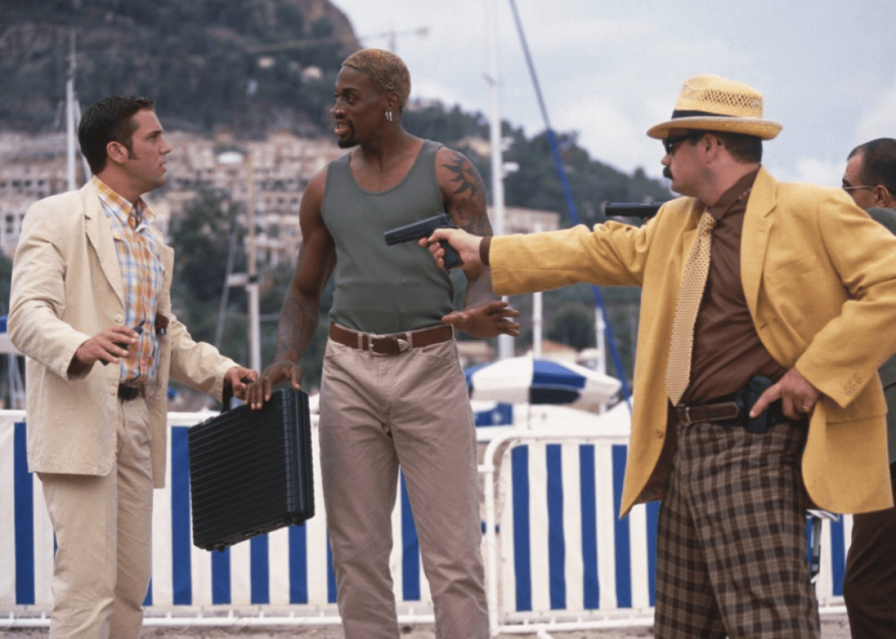Dennis Rodman in a scene from ‘Simon Sez’.