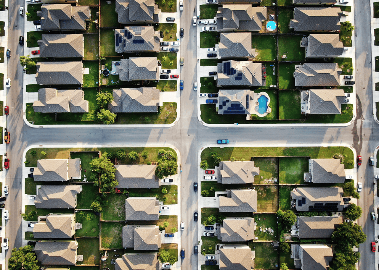 Rows of houses in a neighborhood in San Antonio.