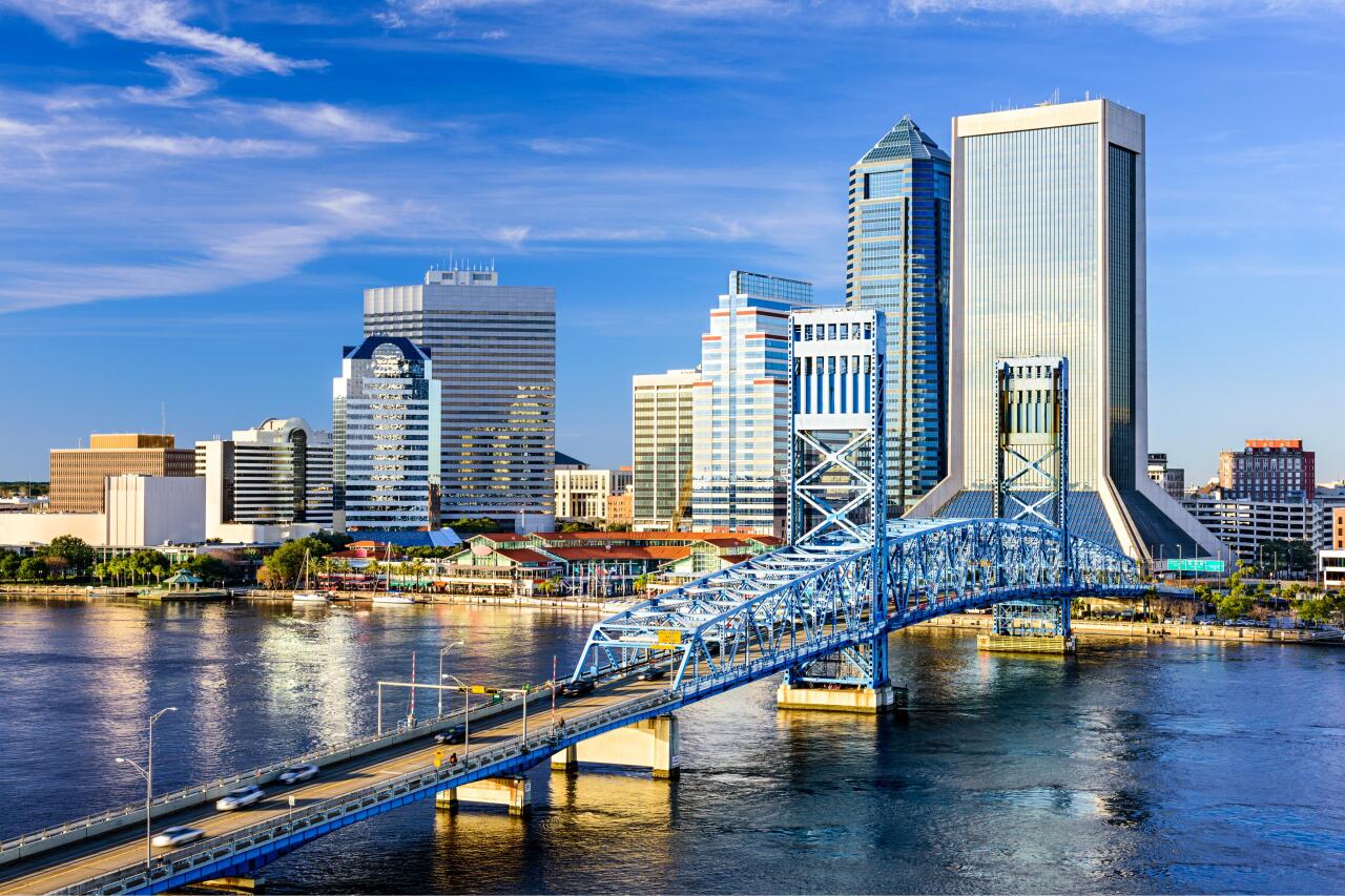 Jacksonville skyline and bridge.