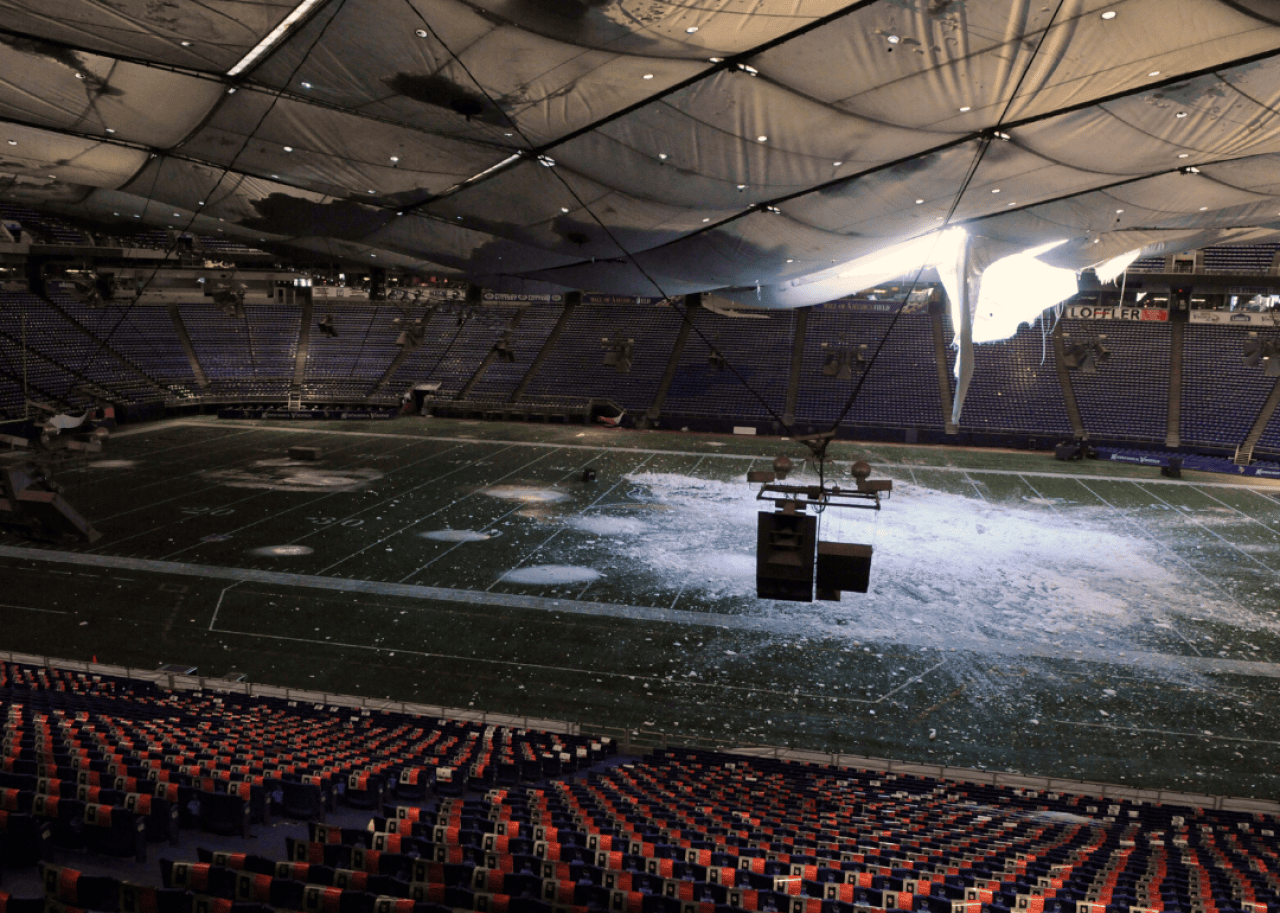 2010: Vikings’ Metrodome roof collapses from snow