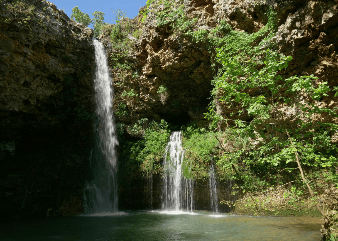 Two picturesque waterfalls