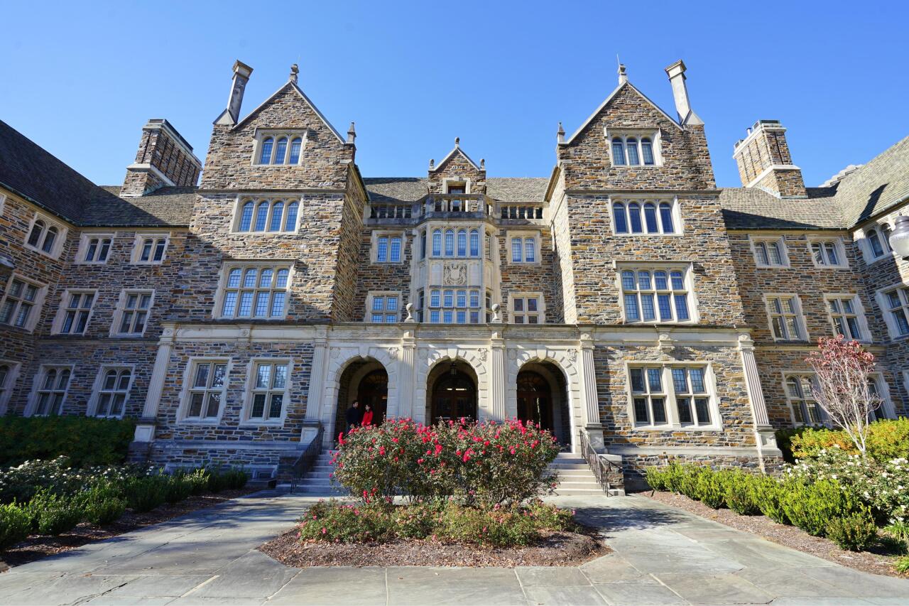 Duke University campus building exterior,