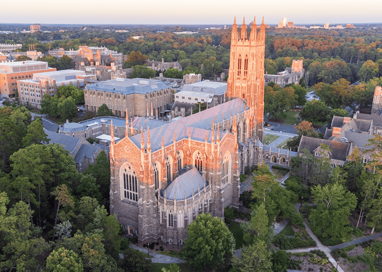 #5. Duke University Aerial view of Duke University Chapel and campus.