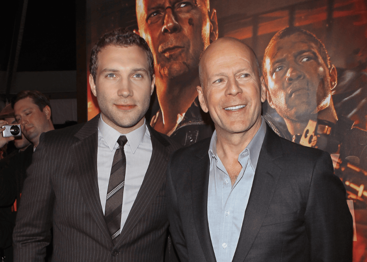 Jai Courtney and Bruce Willis attend the 