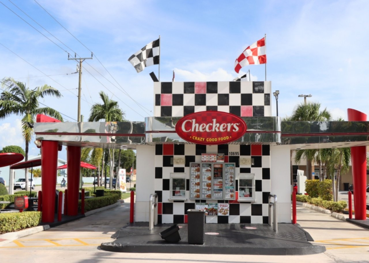 Checkers: Baconzilla! Triple A Checkers burger store.