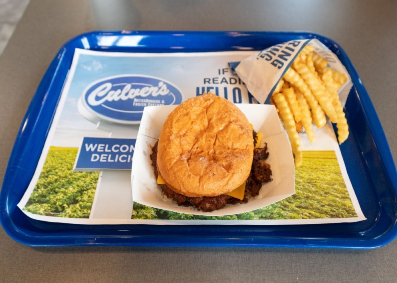 Culver's: Roasted Garlic and Bacon Pub Burger, Triple A Culver's burger and fries meal.