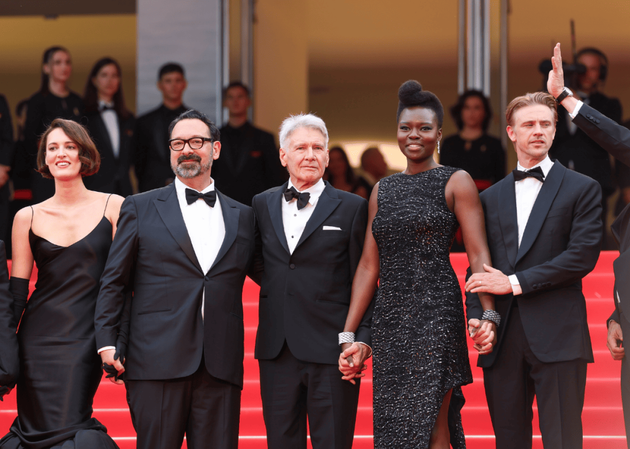 Harrison Ford at Cannes with the cast of 