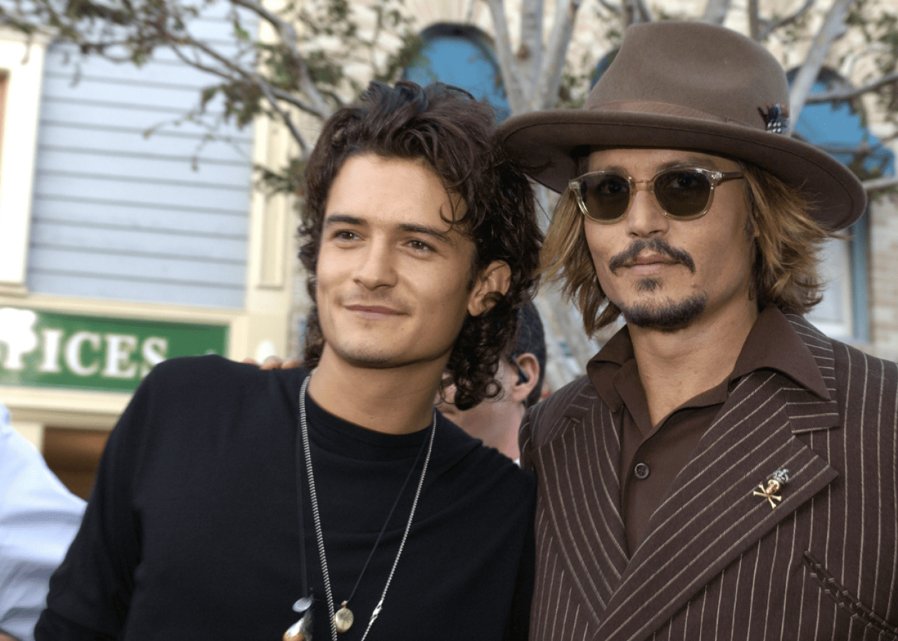 Orlando Bloom & Johnny Depp during The World Premiere of 