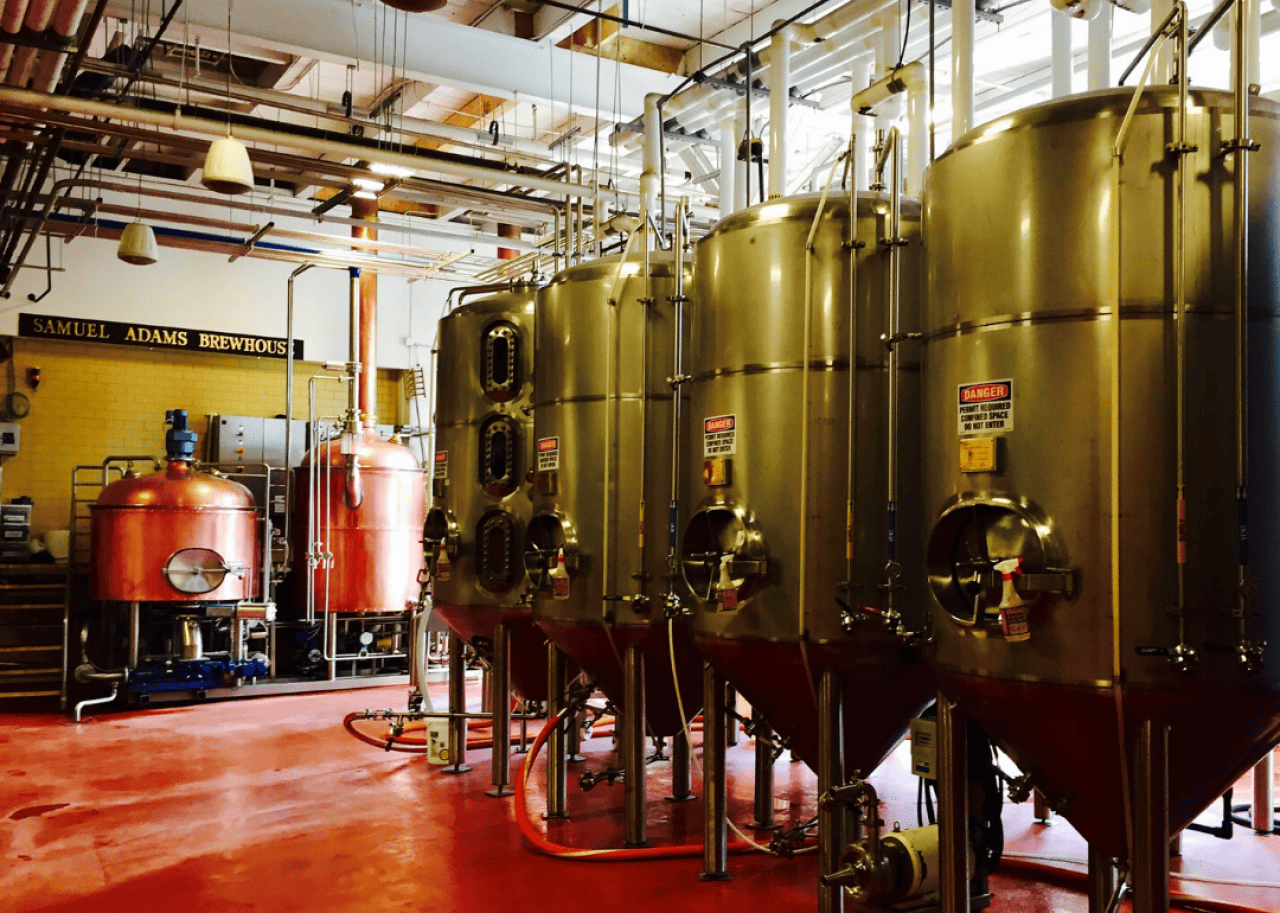 A view inside the Samuel Adams Brewhouse in Boston.