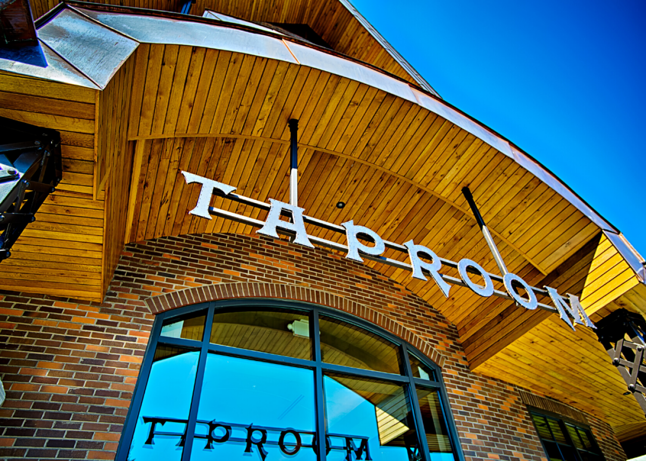 A close view of the Sierra Nevada taproom sign in North Carolina.
