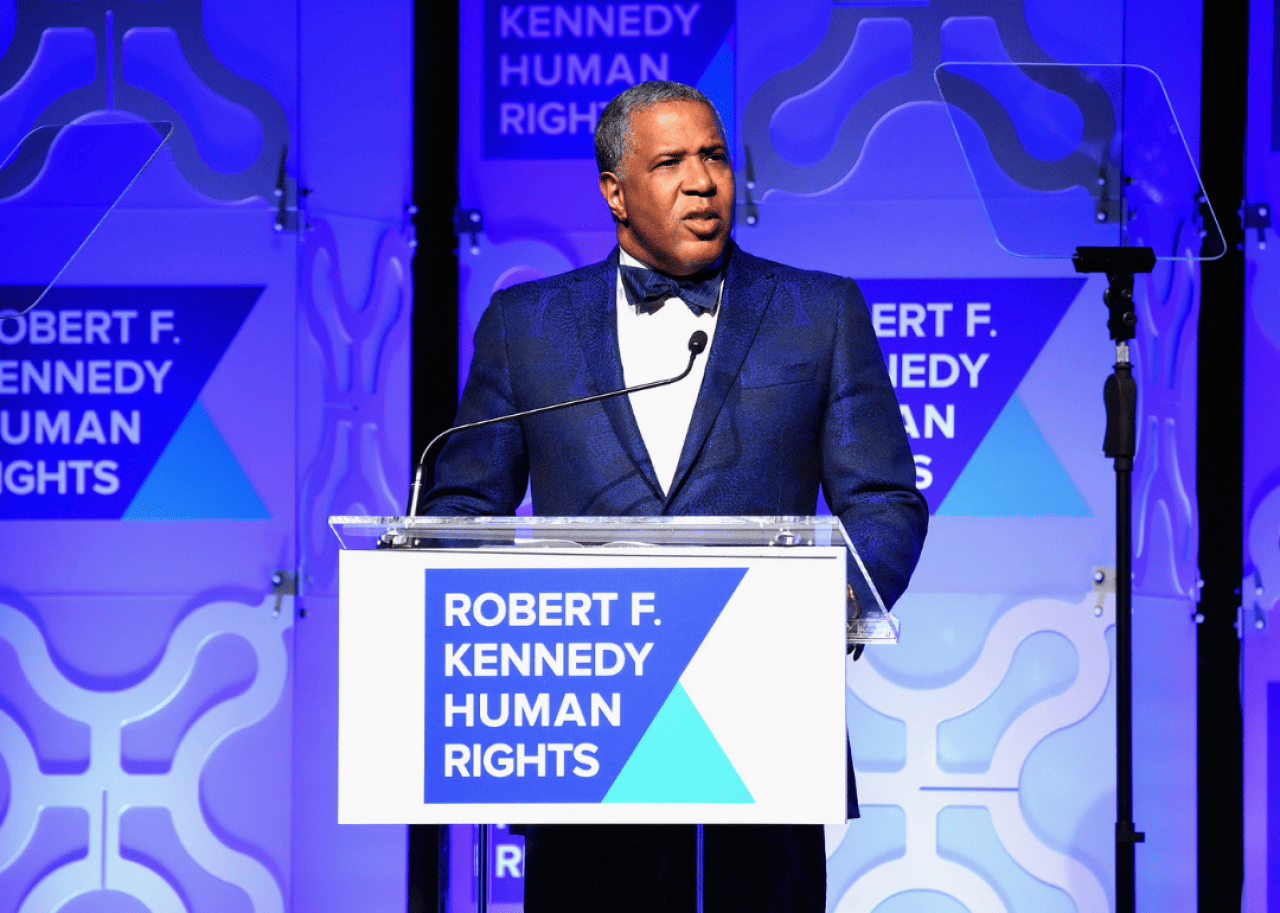 #3. Robert F. Smith Robert Smith speaking onstage at RFK Human Rights' Ripple of Hope Awards Honoring VP Joe Biden, Howard Schultz, and Scott Minerd in New York City.
