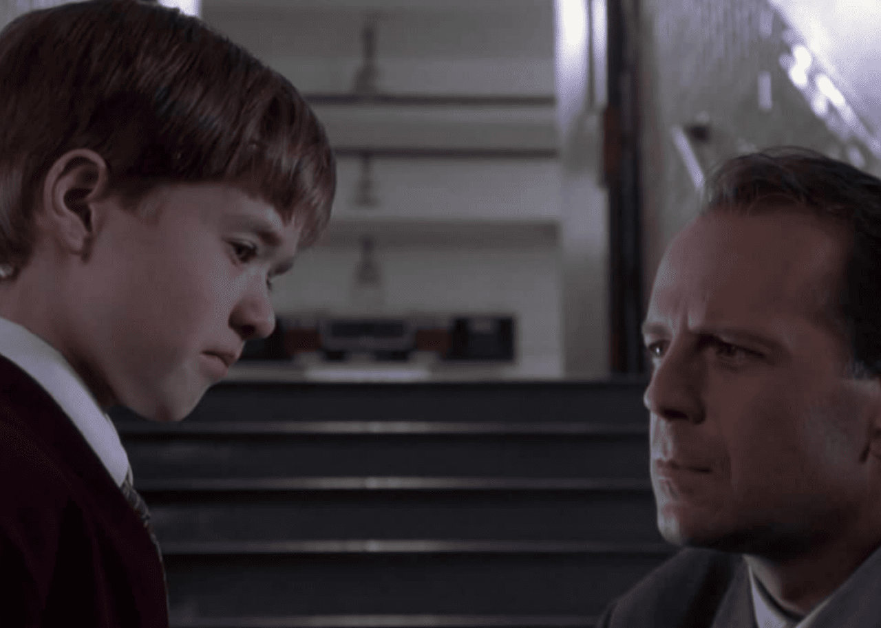 Bruce Willis and Haley Joel Osment in The Sixth Sense.