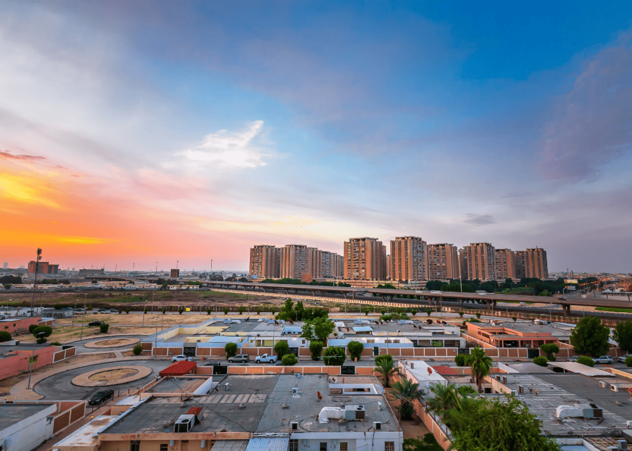 Sunrise over Dammam, Saudi Arabia.