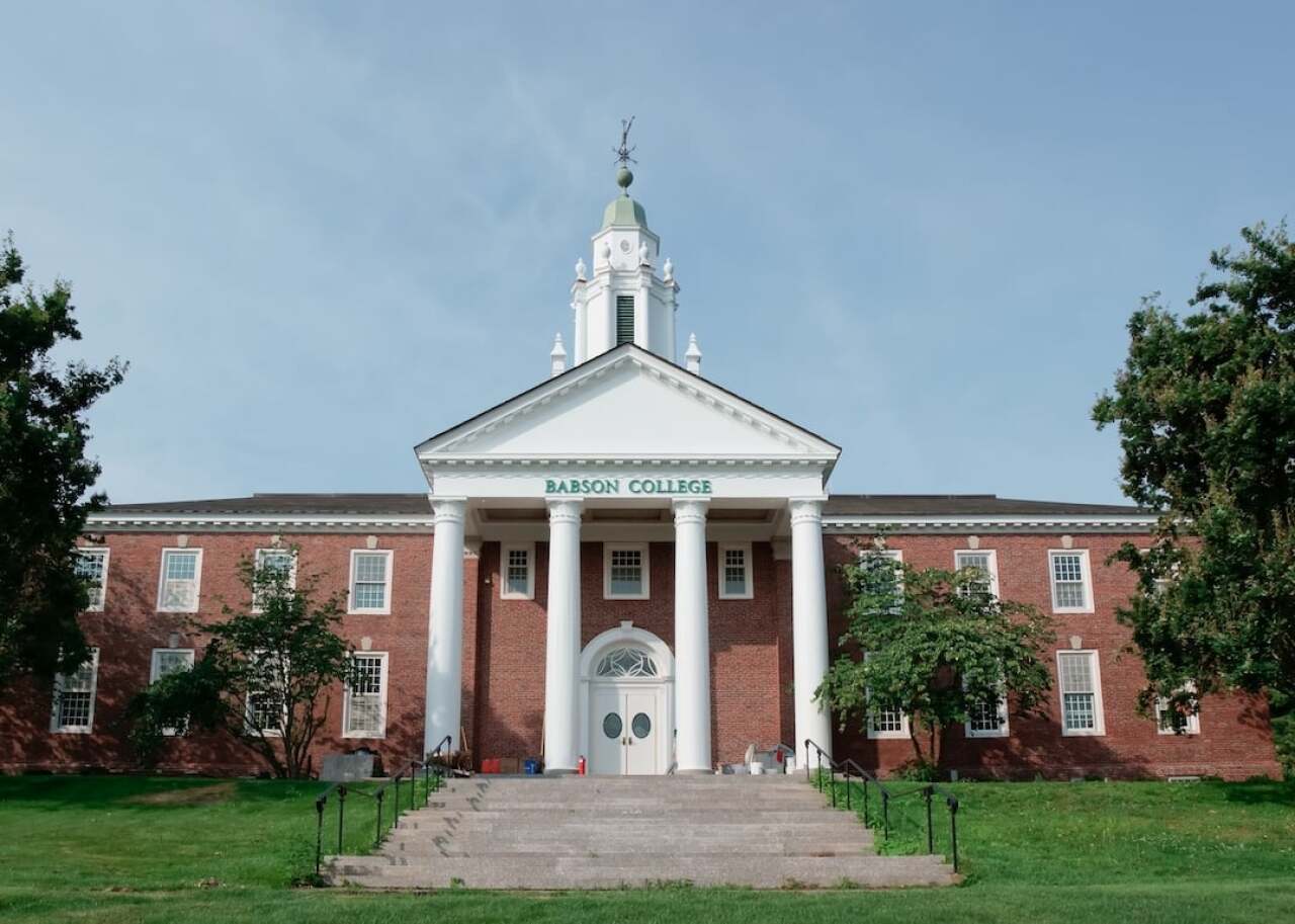 Main campus of Babson College in Wellesley, Massachusetts.