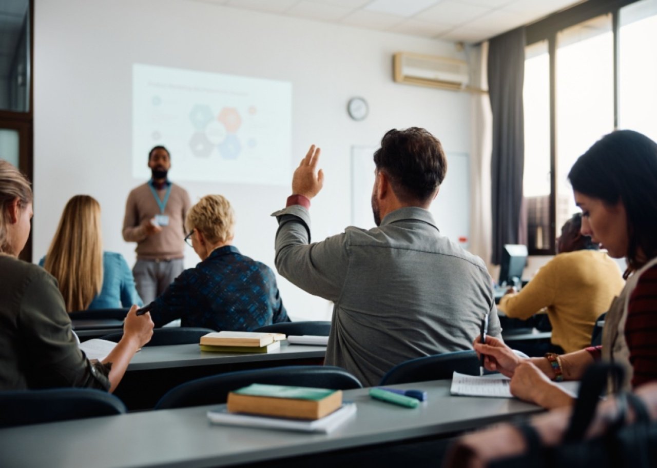 Students in a college class.