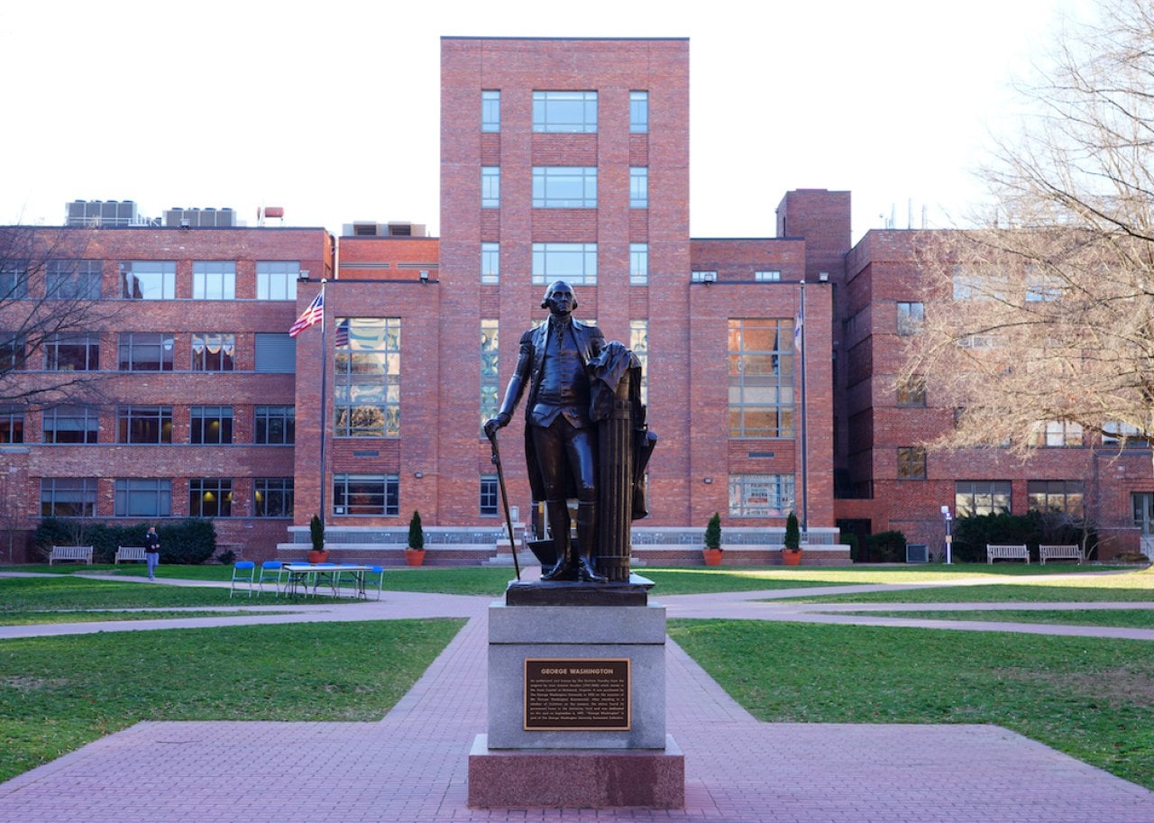 View of the college campus of George Washington University.