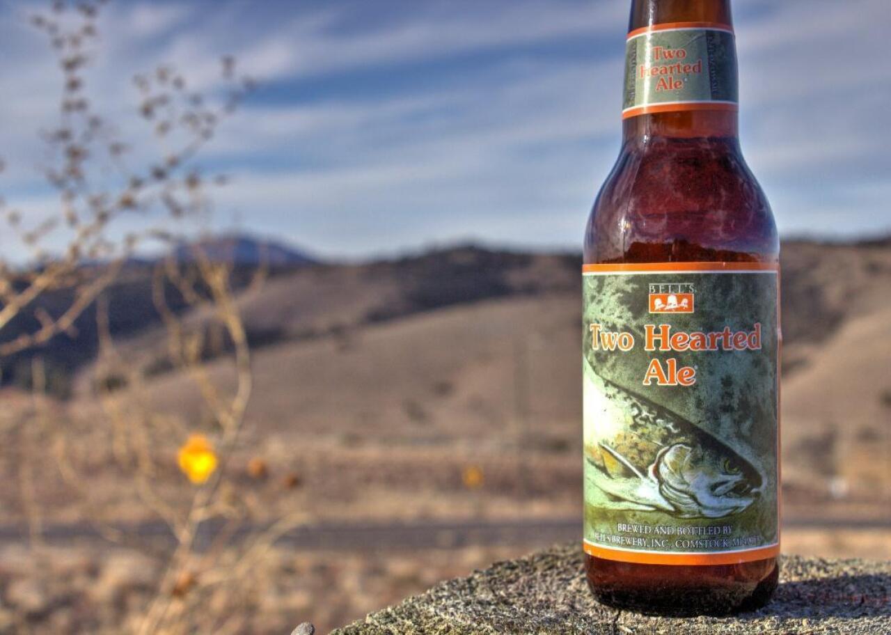 A bottle of Bell's Brewery's Two Hearted Ale. 