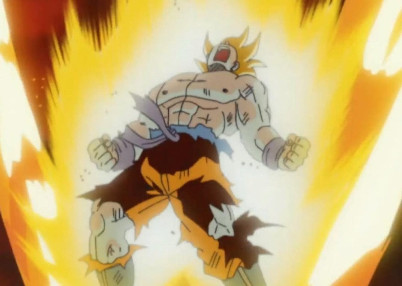 An animation of a character surrounded by yellow light going into the sky.