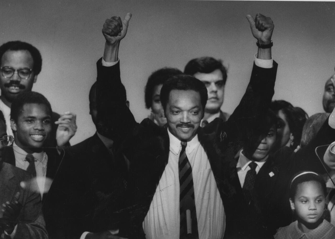 Jesse Jackson at the 1984 DNC held at Moscone Center in San Francisco.