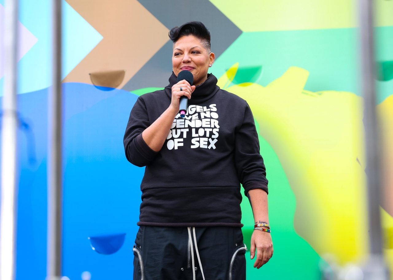 Sara Ramirez on set of the 'And Just Like That' TV Series in New York City.