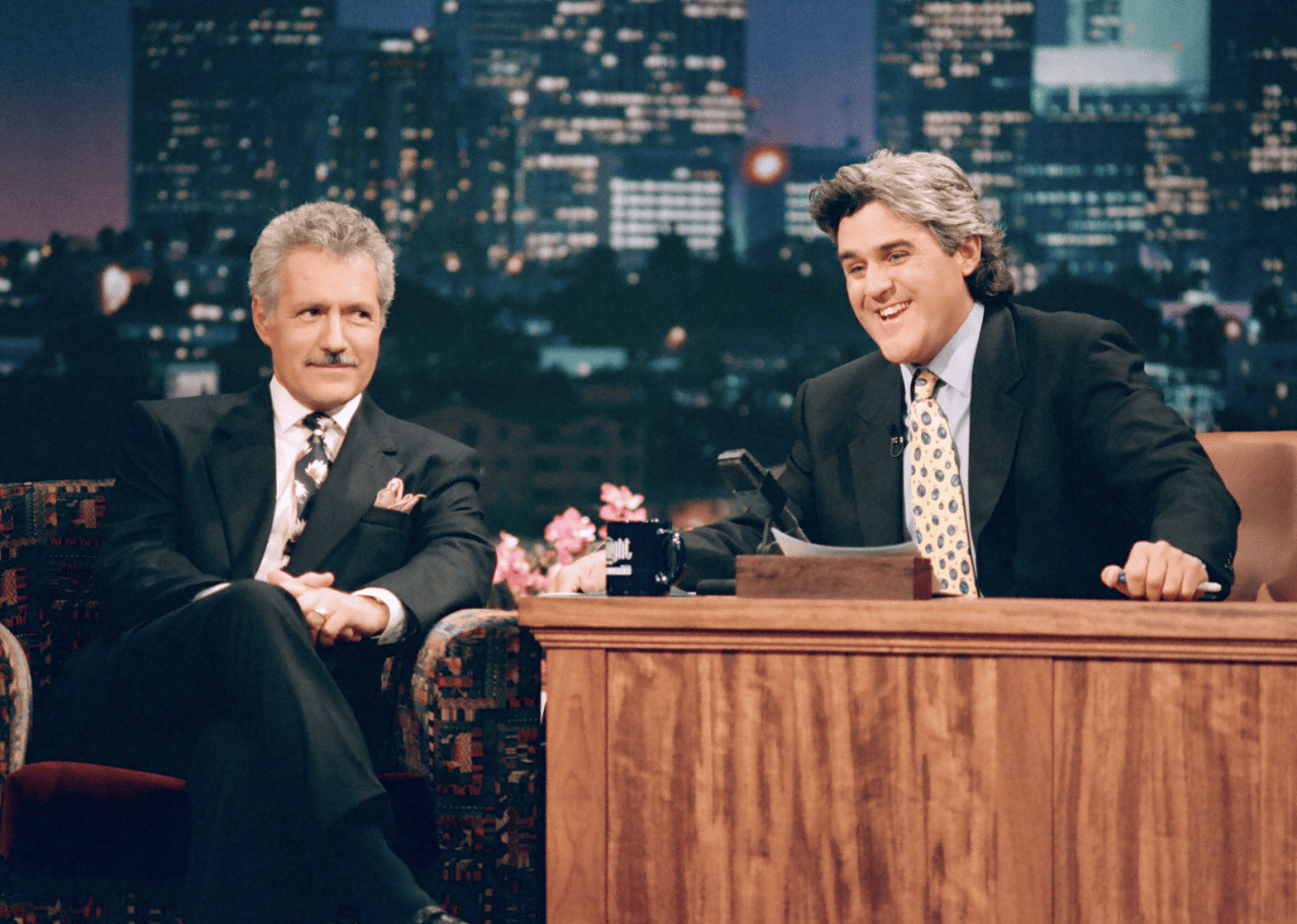 Jay Leno and Alex Trebek on 