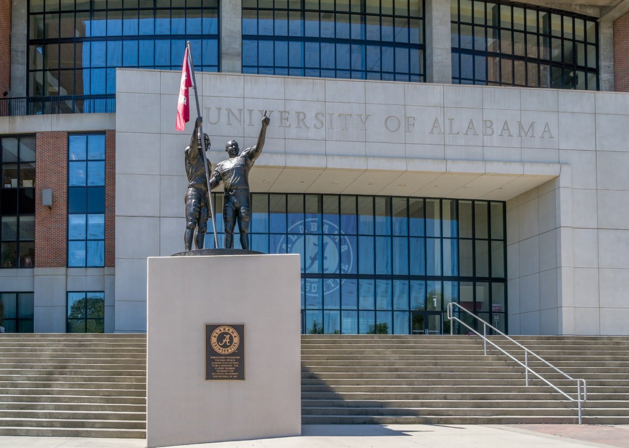 Bryant-Denny Stadium on the campus of University of Alabama.