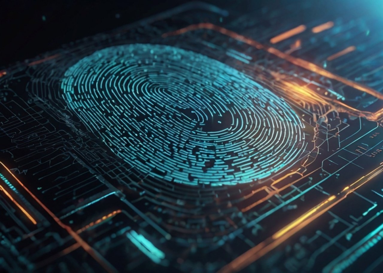 A digital fingerprint scan.
