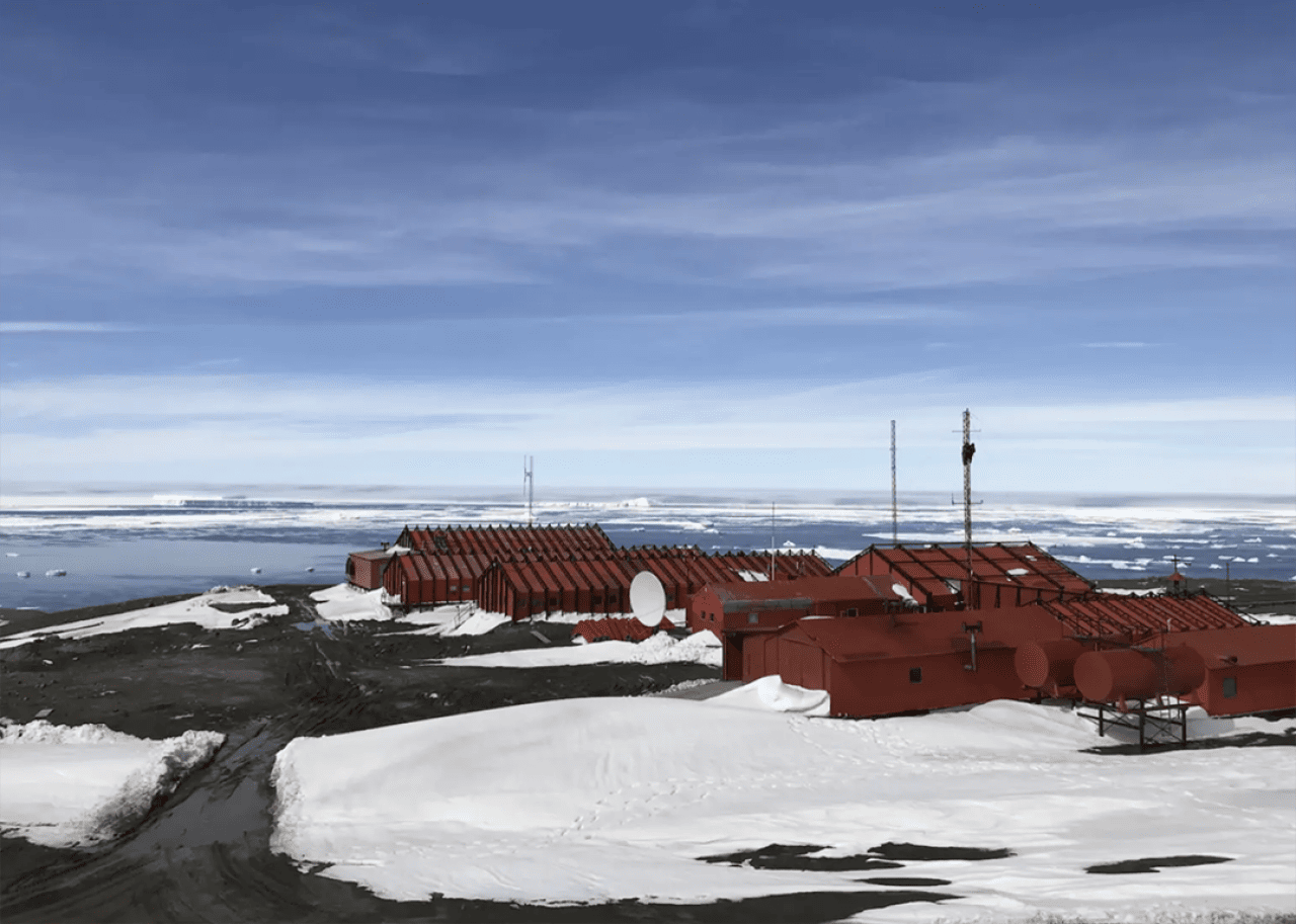 A view of Marambio Station in Antarctica.