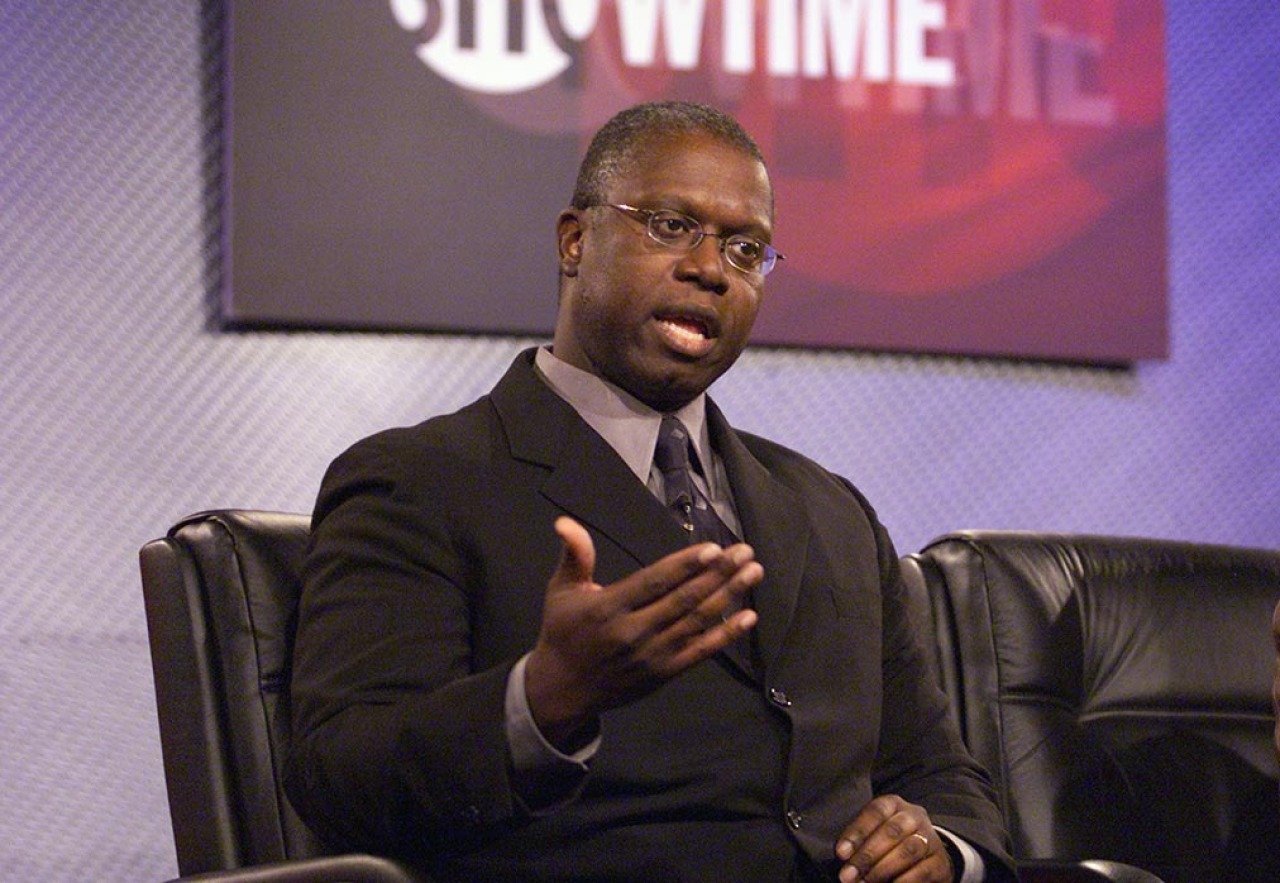 Andre Braugher, the actor and executive producer of '10,000 Black Men Named George' speaks at the Winter TCA held at the Ritz-Carlton Hotel in Los Angeles, Ca., Jan. 18, 2002. 