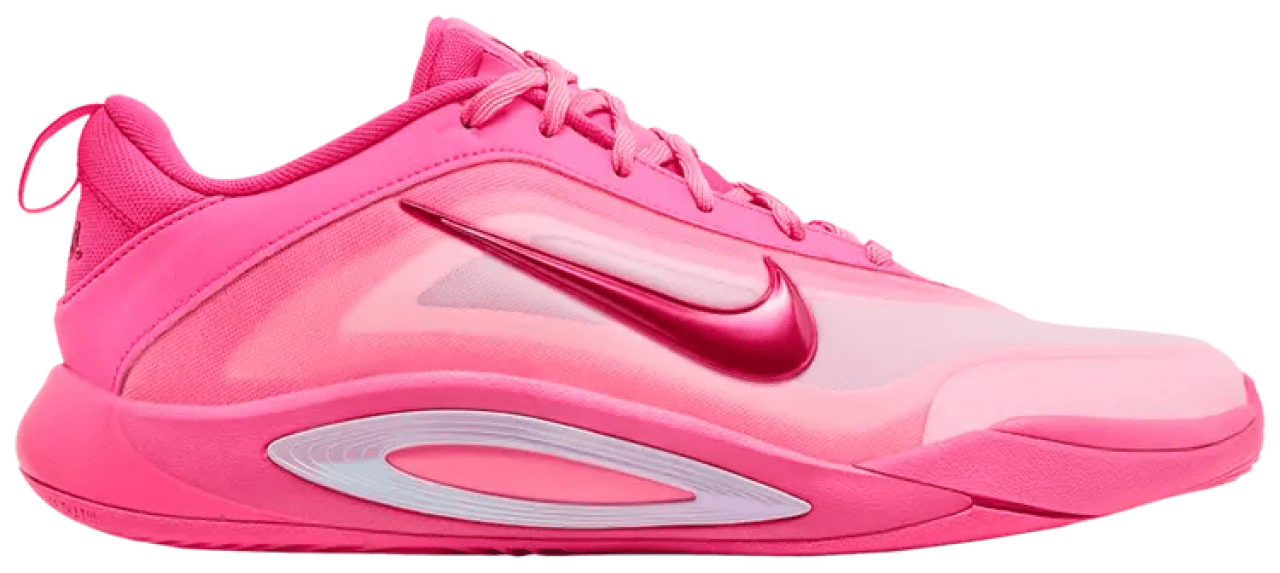 A side view of the Nike A'One shoe in the 'Pink Aura' colorway.